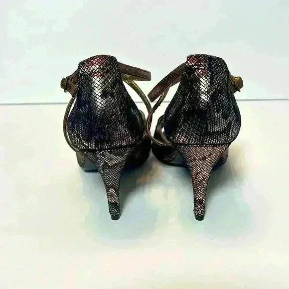 M by Marinelli Copper Snakeskin Heels Size 7.5 - Picture 3 of 6